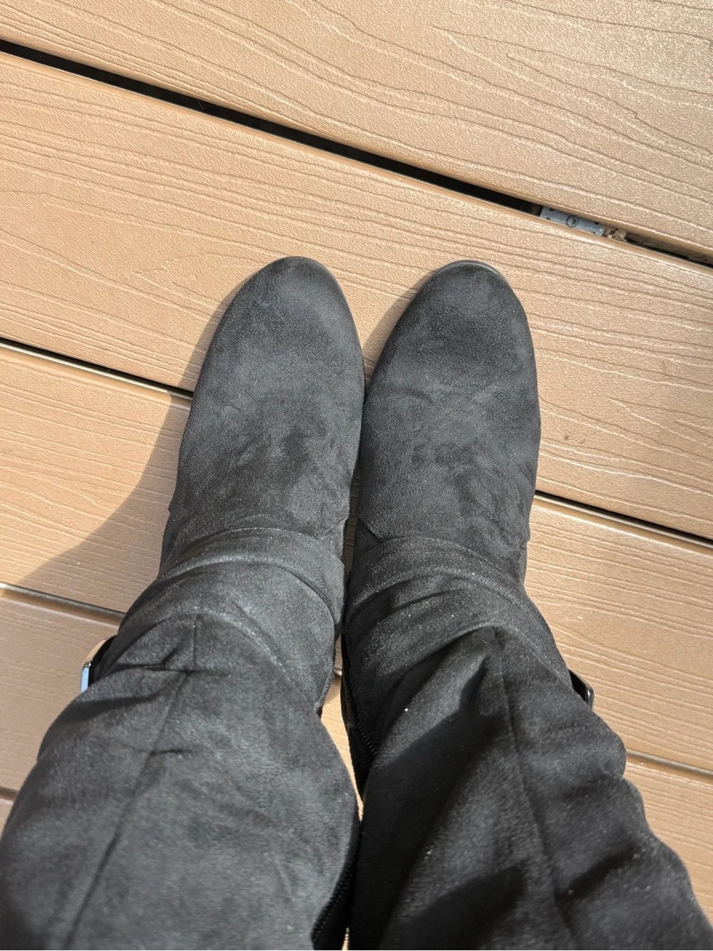 Black Knee-High Block Heel Boots - Women No brand